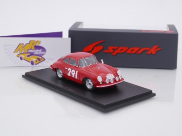Preview: Spark S6143 # Porsche 356B T6 Carrera 2 GT Nr.291 Rallye Monta Carlo 1963 " H-J. Walter - E. Stock " 1:43