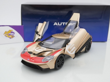 Preview: AUTOart 72928 # Ford GT Heritage Edition Holman Moody Nr.5 Baujahr 2021 " Gold Metallic / Red & White " 1:18