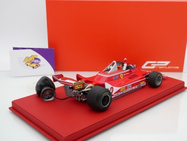 Preview: GP Replicas GPGV02 # Ferrari 312 T4 F1 Nr.12 Niederlande (Zandvoort) GP 1979 Crash Version " Gilles Villeneuve " 1:18 Mit Fahrerfigur !!