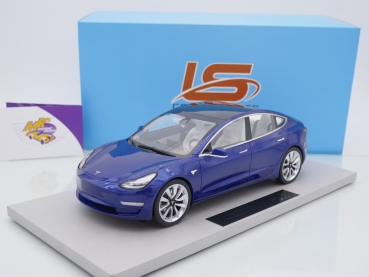 LS Collectibles LS074B # Tesla Model 3 Baujahr 2019 " dunkelblaumetallic " 1:18