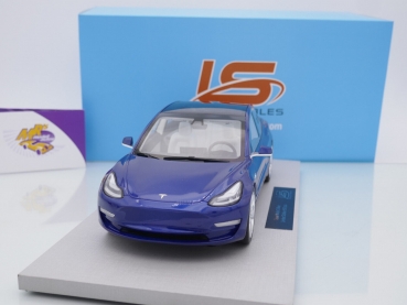 Preview: LS Collectibles LS074B # Tesla Model 3 Baujahr 2019 " dunkelblaumetallic " 1:18