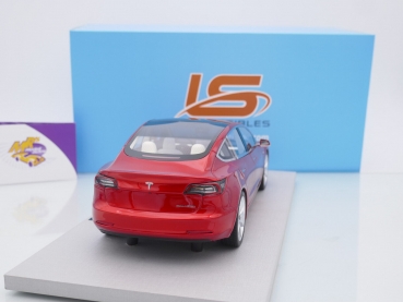 LS Collectibles LS074A # Tesla Model 3 Baujahr 2019 " rotmetallic " 1:18