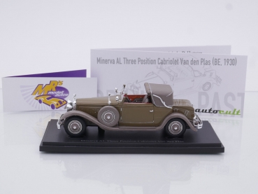 Preview: Autocult 02030 # Minerva AL 3 Position Cabrio Van den Plas Baujahr 1930 " khaki-beigegrau " 1:43