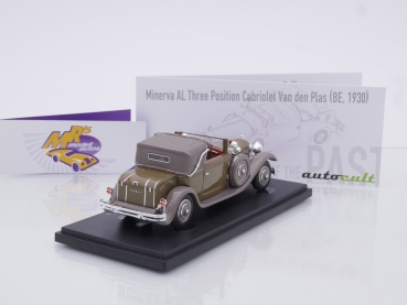 Preview: Autocult 02030 # Minerva AL 3 Position Cabrio Van den Plas Baujahr 1930 " khaki-beigegrau " 1:43