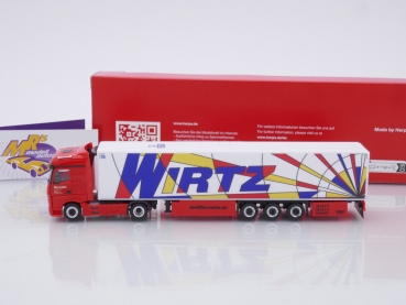 Preview: Herpa 315593 # Mercedes-Benz Actros '18 Bigspace 15 Meter Kühlkoffer-Sattelzug " Wirtz Popart " 1:87