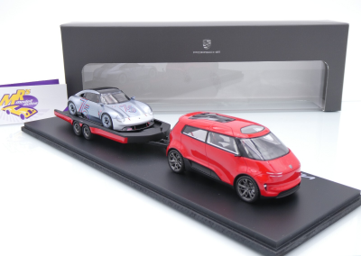 Preview: Spark WAP0200180SVIS # 3er Set Porsche Vision Renndienst / Vision 357 + Anhänger " 75 Jahre " 1:43