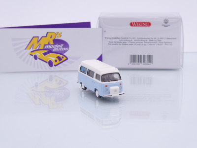 Preview: Wiking 0318 04 # Volkswagen VW T2b Campingbus Baujahr 1972-79 " hellblau-weiß " 1:87
