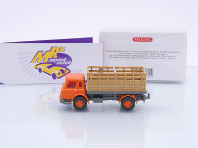 Preview: Wiking 0446 04 # Int. Harvester Gitteraufbau-LKW Baujahr 1962-79 " orange " 1:87