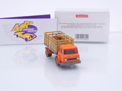 Preview: Wiking 0446 04 # Int. Harvester Gitteraufbau-LKW Baujahr 1962-79 " orange " 1:87