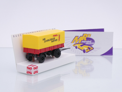 Preview: Busch 53358 # Anhänger IFA HL 80 mit Plane " Minol zuverlässiger Partner " 1:87