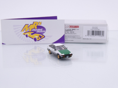 Preview: Micro City / Herpa 87MC000002 # Toyota Corolla AE86 Baujahr 1983 " weiß-grün " 1:87