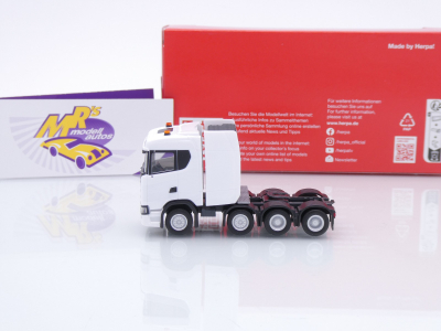 Preview: Herpa 315753-003 # Scania CS20 ND 4-achs Schwerlastzugmaschine " weiß " 1:87