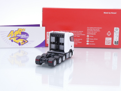 Preview: Herpa 315753-003 # Scania CS20 ND 4-achs Schwerlastzugmaschine " weiß " 1:87