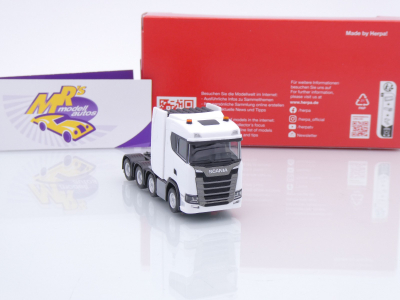 Preview: Herpa 315753-003 # Scania CS20 ND 4-achs Schwerlastzugmaschine " weiß " 1:87