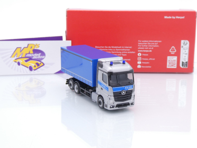 Preview: Herpa 098427 # Mercedes Actros Wechsellader-LKW " Polizei Meck-Vorpommern " 1:87