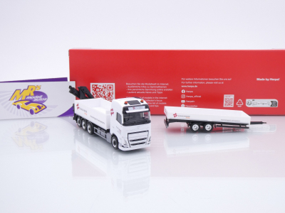 Preview: Herpa 319119 # Volvo FH GL Pritschen-LKW Tandemanhänger " Schachinger " 1:87