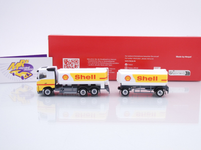 Preview: Herpa 316071 # Volvo FH FD20 3/2-achs Benzintank-Hängerzug " Shell " 1:87