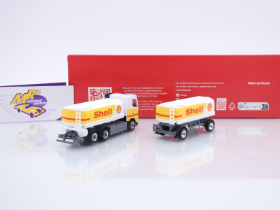 Preview: Herpa 316071 # Volvo FH FD20 3/2-achs Benzintank-Hängerzug " Shell " 1:87