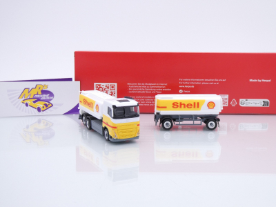 Preview: Herpa 316071 # Volvo FH FD20 3/2-achs Benzintank-Hängerzug " Shell " 1:87