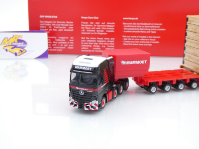 Preview: Herpa 319201 # Mercedes-Benz Actros SLT Schwerlast-Sattelzug " Mammoet " 1:87