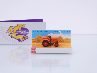 Preview: Busch 50053 # Allgaier A111L Traktor mit Mähbalken " orange " 1:87