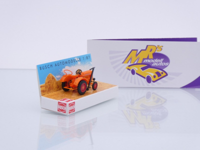 Preview: Busch 50053 # Allgaier A111L Traktor mit Mähbalken " orange " 1:87