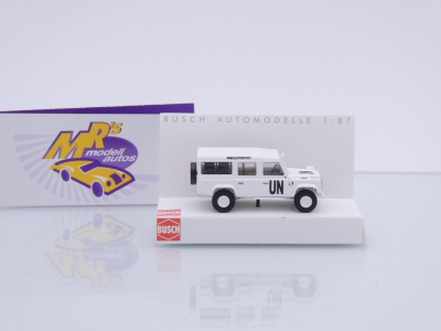 Preview: Busch 50331 # Land Rover Defender 110 Einsatzwagen " UN United Nations " 1:87