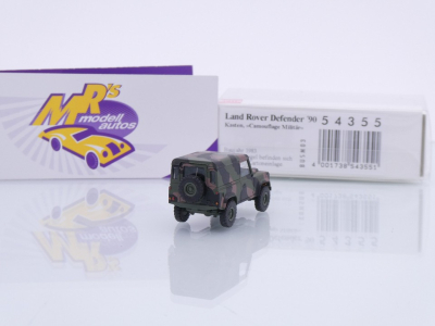 Preview: Busch 54355 # Land Rover Defender 90 Kasten " Camouflage Militär " 1:87