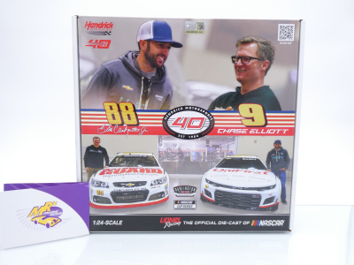 Lionel Racing CXX2423ETB2PK # Chevrolet Camaro / SS NASCAR 2024 " Chase Elliott / Dale Jr. - National Guard / UniFirst Throwback 2 Car Set " 1:24