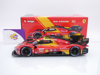 Preview: Bburago 18-16303 # Ferrari 499P Hyper LMH #50 Winner 24h Le Mans 2024 " AF Corse " 1:18