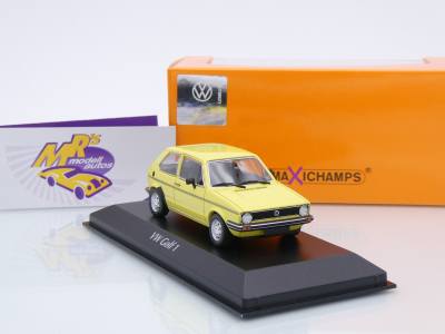 Maxichamps 940055160 # Volkswagen VW Golf 1 Baujahr 1980 " gelb " 1:43