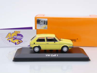 Preview: Maxichamps 940055160 # Volkswagen VW Golf 1 Baujahr 1980 " gelb " 1:43