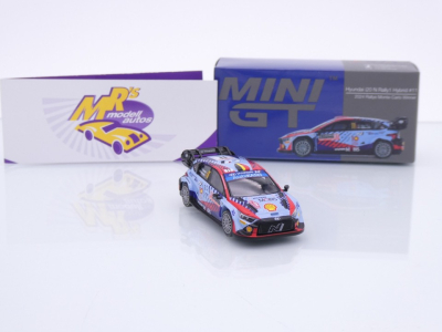Preview: TSM Mini GT MGT00871-L # Hyundai i20 N Rallye Monte Carlo 2024 " Thierry Neuville - Martijn Wydaeghe " 1:64
