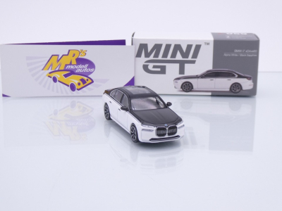 Preview: TSM MINI GT MGT00959-L # BMW i7 xDrive60 LHD " weiß-schwarz White / Black " 1:64