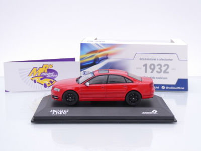 Preview: Solido S4313304 # Audi S8 D3 V10 Limousine Baujahr 2002 " tangorot " 1:43