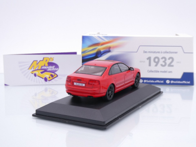 Preview: Solido S4313304 # Audi S8 D3 V10 Limousine Baujahr 2002 " tangorot " 1:43