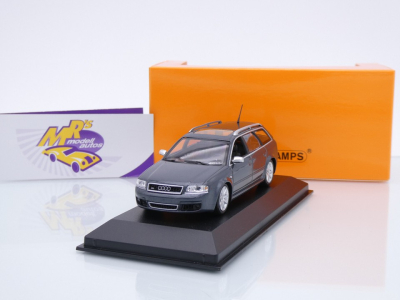 Preview: Maxichamps 940011711 # Audi RS6 Avant Baujahr 2002 " dunkelgraumetallic " 1:43