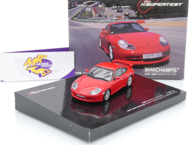 Preview: Minichamps 430068011 # Porsche 911 996.1 GT3 1999 Indischrot " Sport Auto Supertest " 1:43