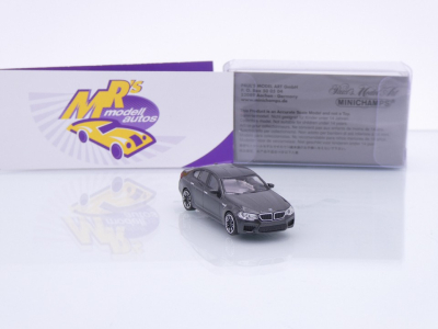 Preview: Minichamps 87028008 # BMW M5 Limousine Baujahr 2018 " dunkelgraumetallic " 1:87