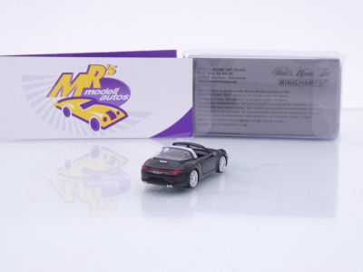 Preview: Minichamps 870068044 # Porsche 911 (991) Targa 4S Baujahr 2014 " schwarz " 1:87