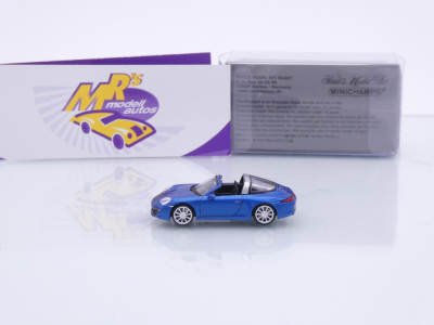 Preview: Minichamps 870068042 # Porsche 911 (991) Targa 4S Baujahr 2014 " dunkelblaumetallic " 1:87