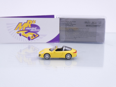 Preview: Minichamps 870068040 # Porsche 911 (991) Targa 4S Baujahr 2014 " gelb " 1:87