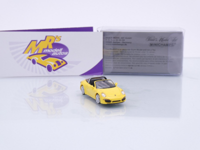 Preview: Minichamps 870068040 # Porsche 911 (991) Targa 4S Baujahr 2014 " gelb " 1:87