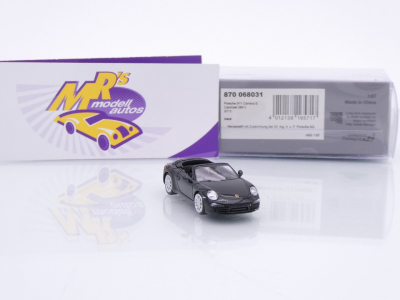 Preview: Minichamps 870068031 # Porsche 911 991 Carrera S Cabrio Baujahr 2013 " schwarz " 1:87
