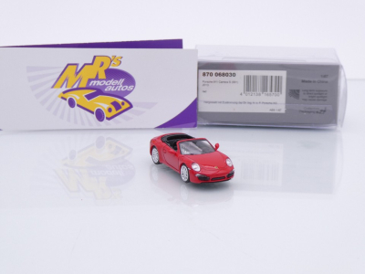Preview: Minichamps 870068030 # Porsche 911 991 Carrera S Cabriolet Baujahr 2013 " Indischrot " 1:87
