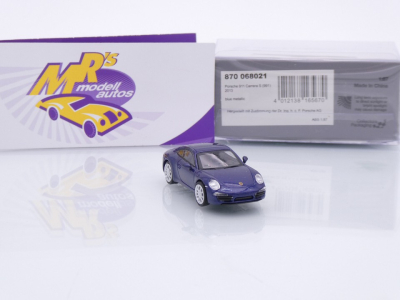 Preview: Minichamps 870068021 # Porsche 911 (991) Carrera S Baujahr 2013 " dunkelblaumetallic " 1:87