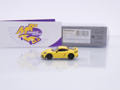 Preview: Minichamps 870067602 # Porsche Cayman GT4 Baujahr 2019 " gelb " 1:87