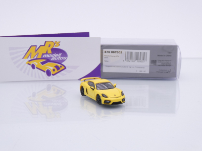 Preview: Minichamps 870067602 # Porsche Cayman GT4 Baujahr 2019 " gelb " 1:87