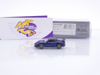 Preview: Minichamps 870067600 # Porsche Cayman GT4 Baujahr 2019 " dunkelblau " 1:87