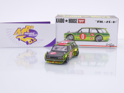 TSM MINI GT KHMG164 # Datsun 510 Wagon #0 1969 " Kaido House - OG Flo Yellow " 1:64